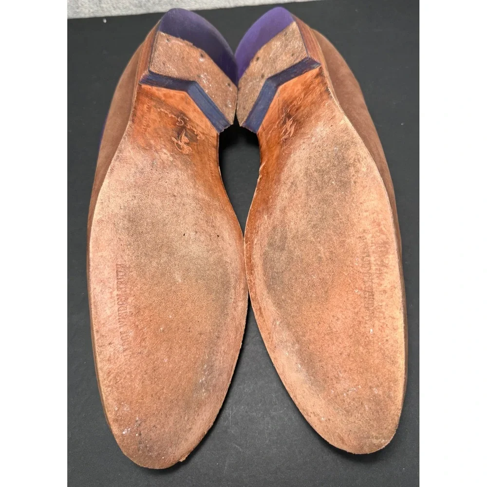 Robert Graham MOMA Loafers Mens Size 11.5 D Brown Purple Leather Paisley IN1002